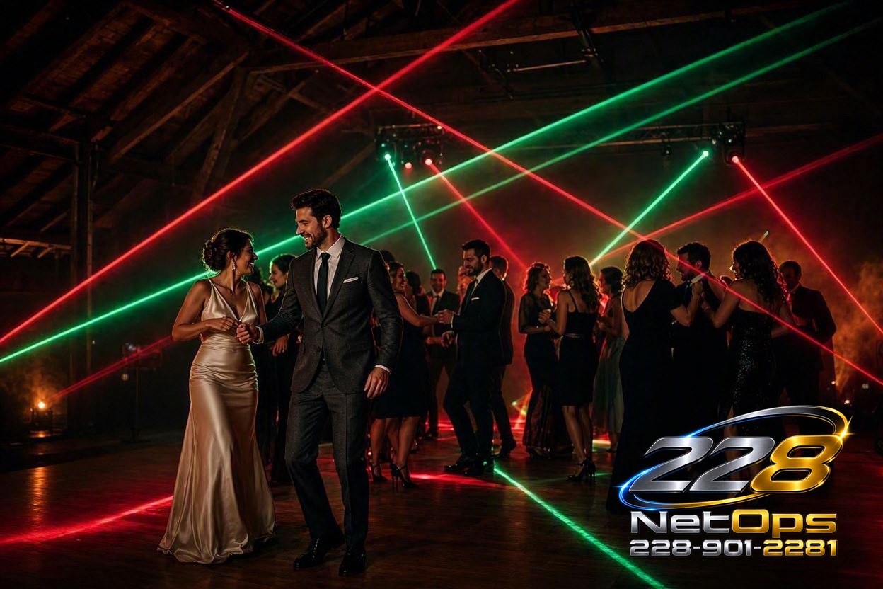 Laser light show at a reception