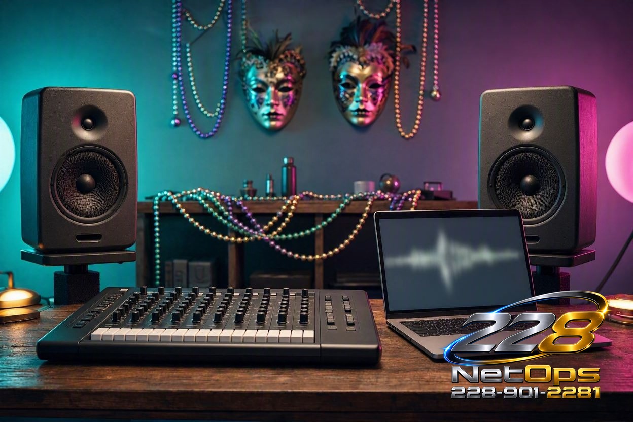 Mardi Gras music production studio