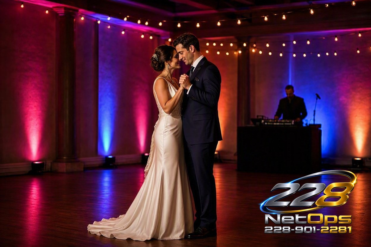 Wedding first dance lighting