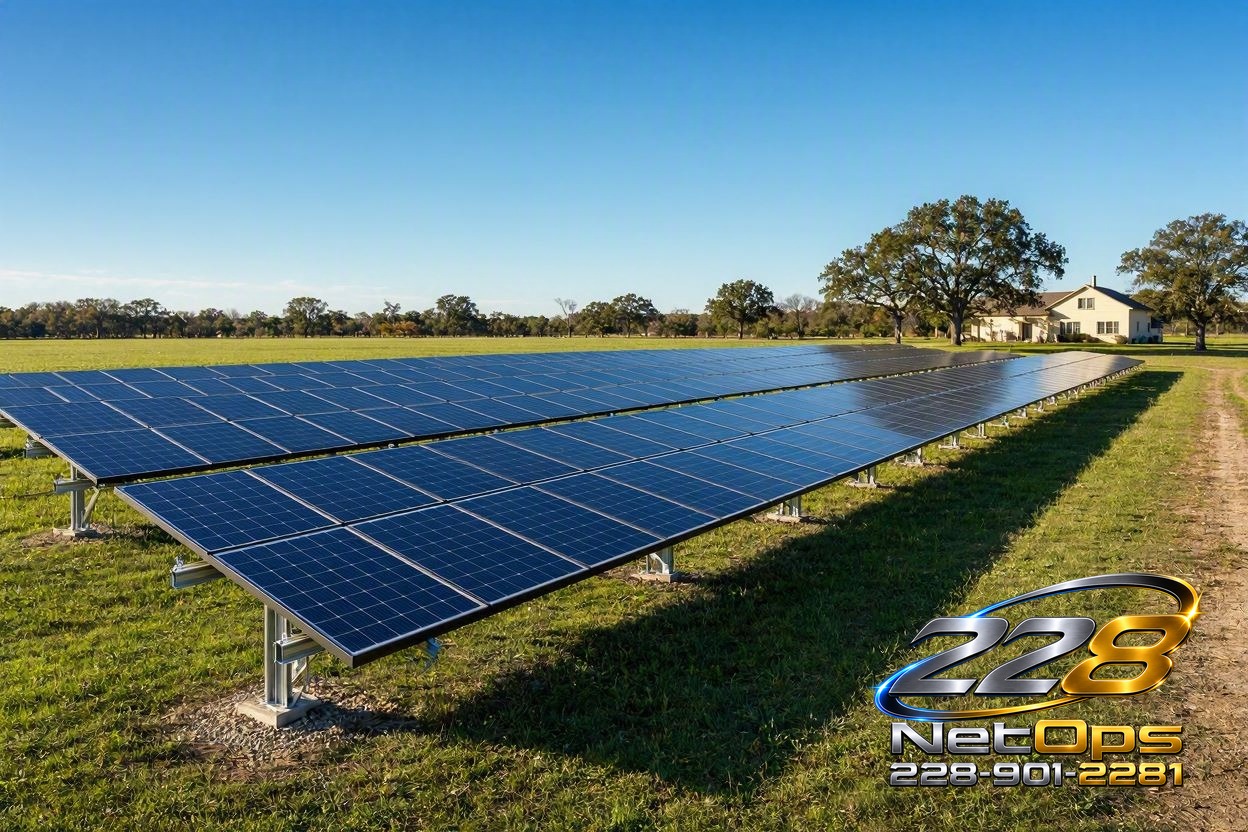 Ground-mount solar panel array