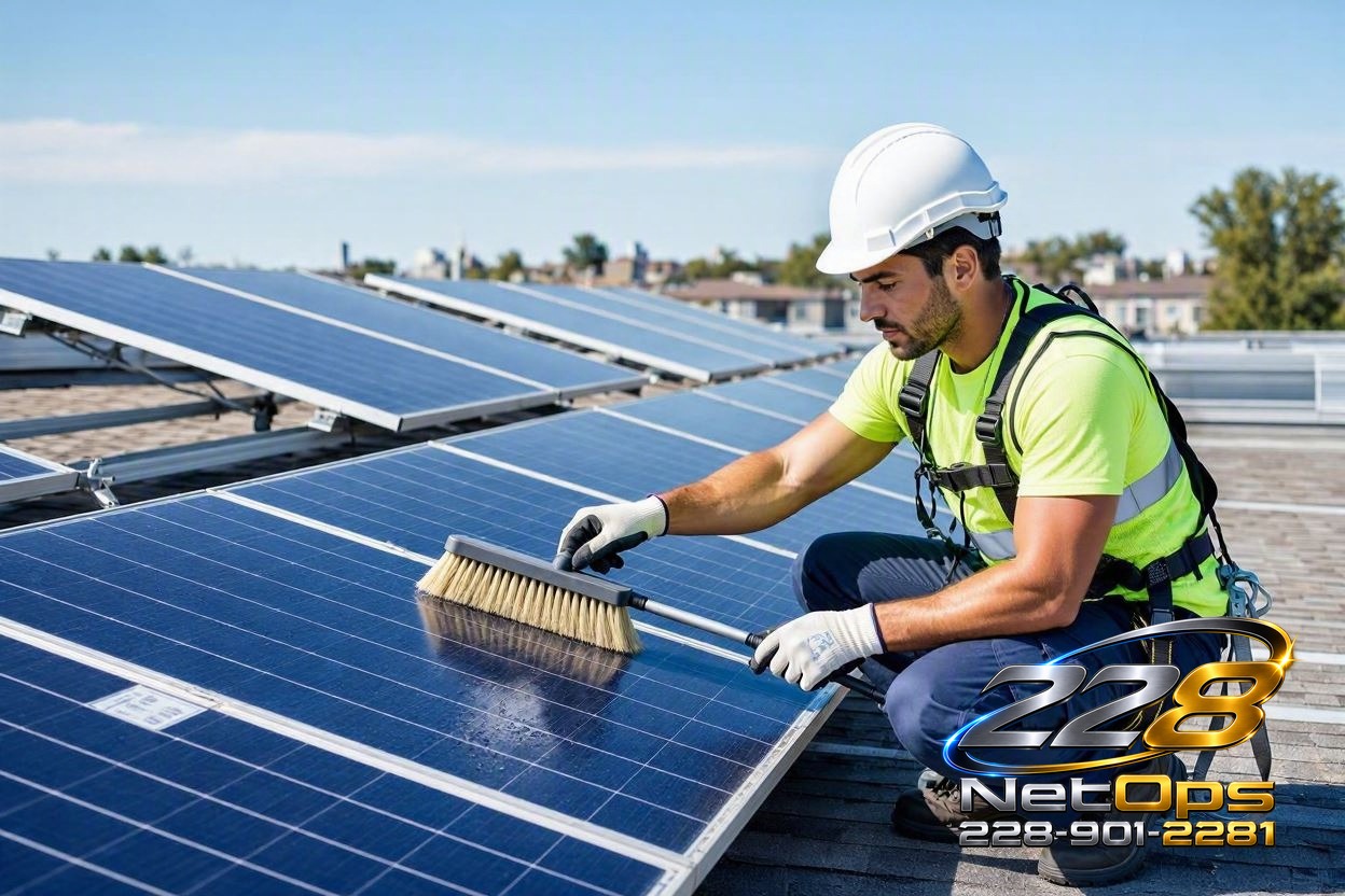 Solar panel cleaning and maintenance